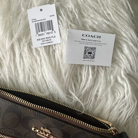 New Never Used Coach Mini Rowan File Crossbody Bag In Signature Canvas - Picture 9 of 12